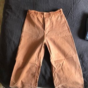 Free people canvas wide leg crop pants